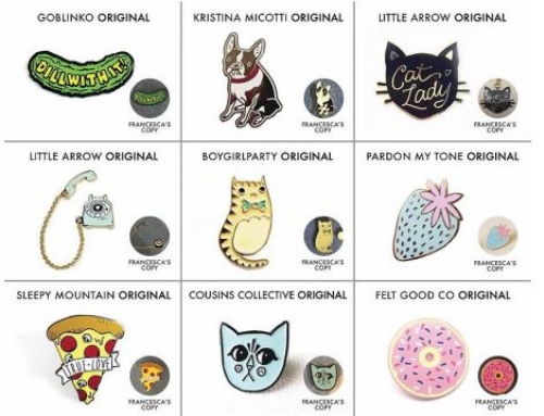 Artists and Designers Bring Copyright Infringement Suit Against Retailer Francesca’s for Theft of Enamel Pin Designs